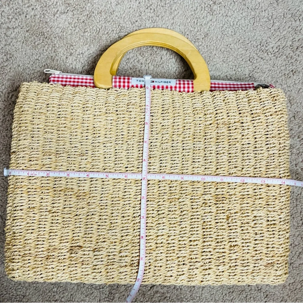 Straw Tommy Hilfiger gingham purse - Picture 6 of 8